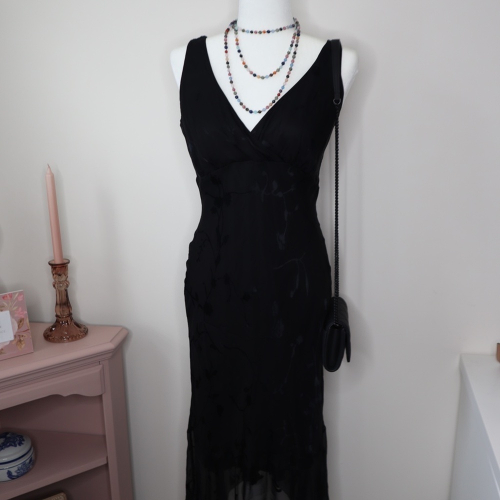 Vintage Y2K Jonathan Martin Silk Max Dress 10 Whimsigoth Asymmetrical Fairycore